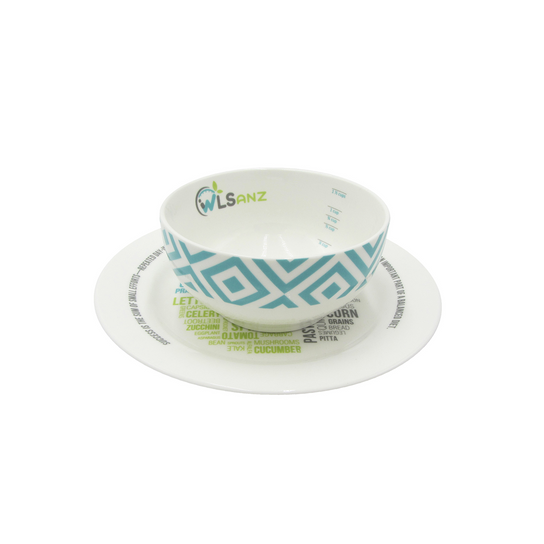 BN Portion Control Plate & Bowl - High Quality Porcelain