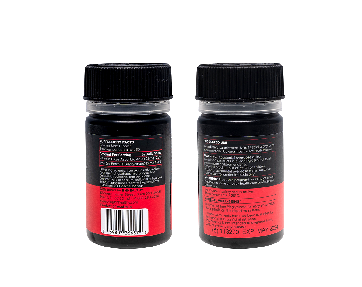 BN Iron - Iron Tablets plus Vitamin C - 3 Month Subscription - Save 30%