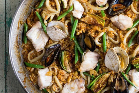 Seafood Paella with Spring Vegetables