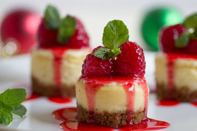 Berry Christmas Cheesecakes