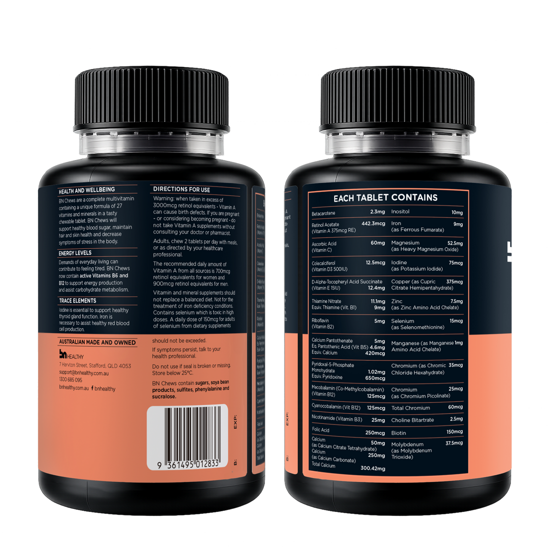 BN Chews Orange with 18mg Iron - Bariatric Chewable Multivitamins