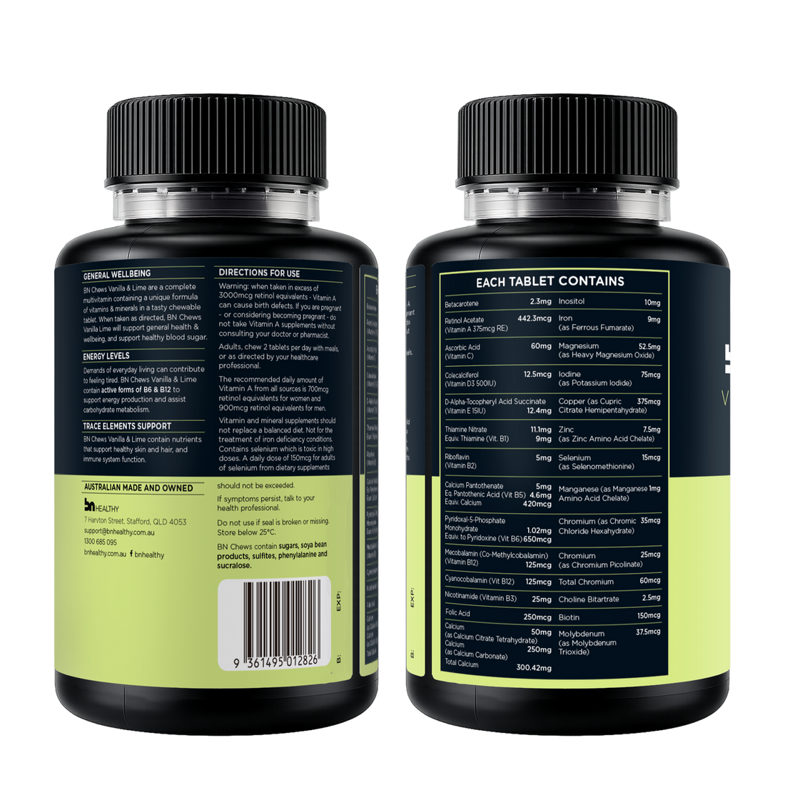BN Chews Vanilla & Lime with 18mg Iron - Bariatric Chewable Multivitamins
