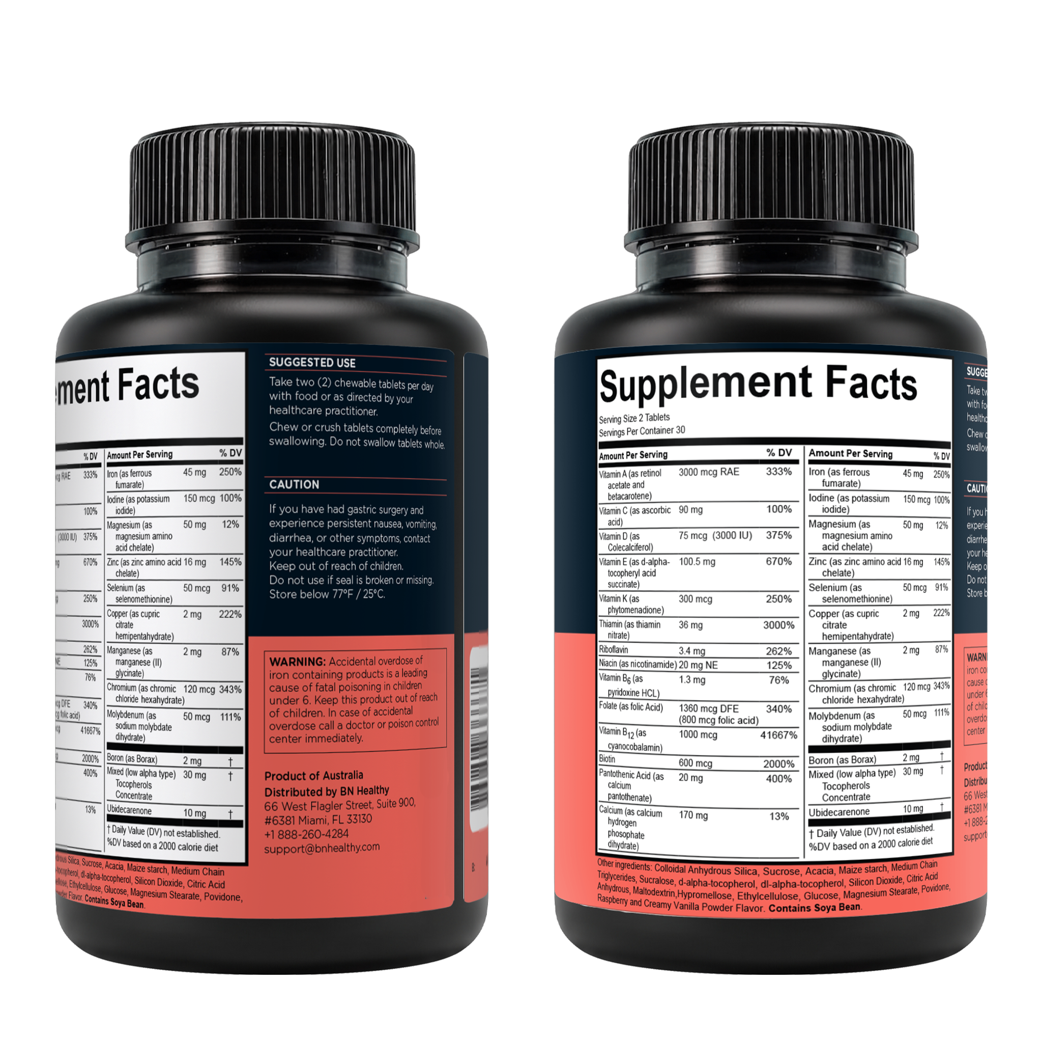 BN Chews Raspberry with 45mg Iron - Bariatric Chewable Multivitamins