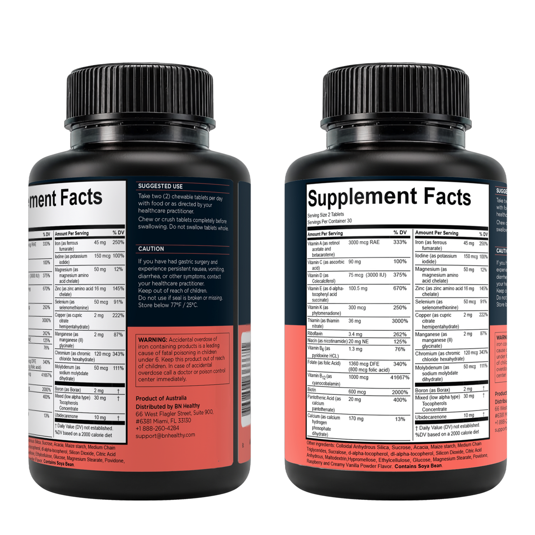 BN Chews Raspberry with 45mg Iron - Bariatric Chewable Multivitamins