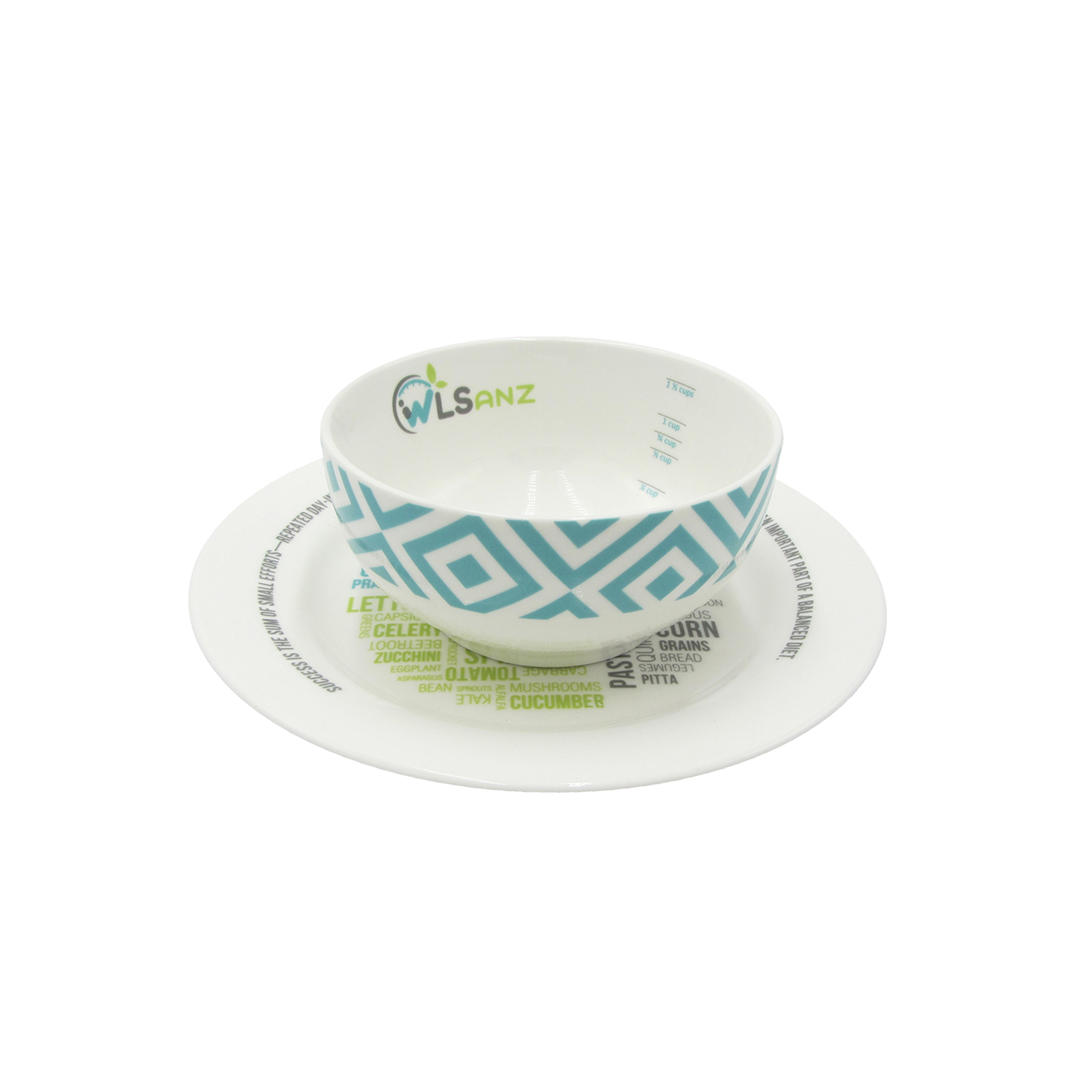 BN Portion Control Plate & Bowl - High Quality Porcelain