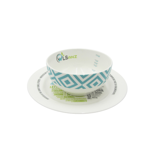 BN Portion Control Plate & Bowl - High Quality Porcelain