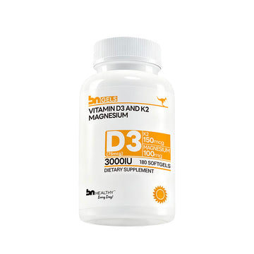 BN GELS-Vitamin D3 and K2 Magnesium 180 Softgels