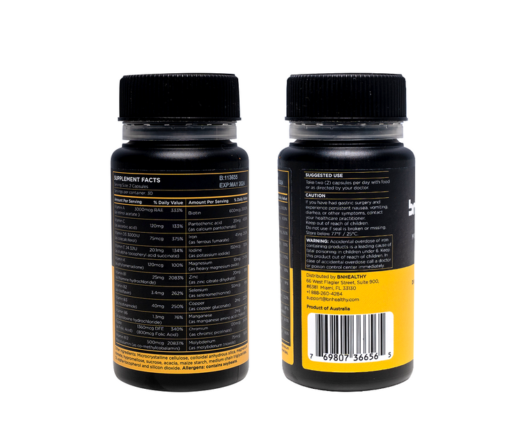 BN Caps Bariatric Multivitamin Bottle Back