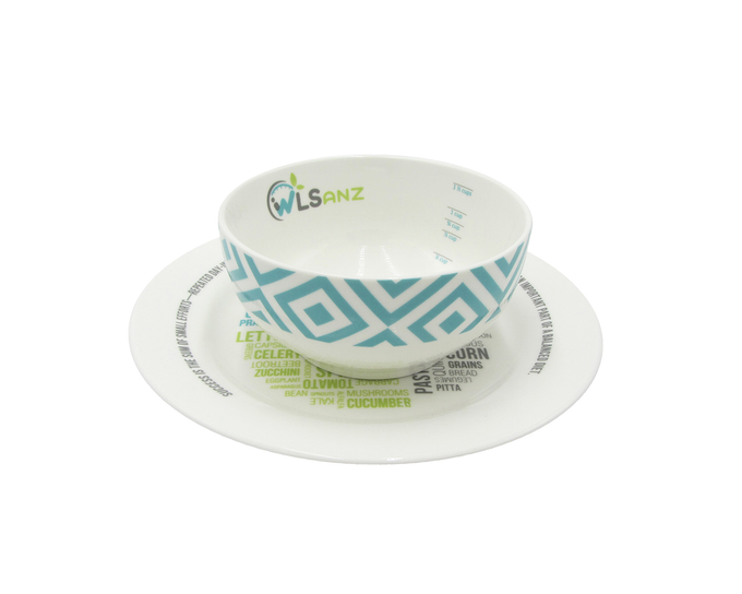 BN Portion Control Plate & Bowl - High Quality Porcelain