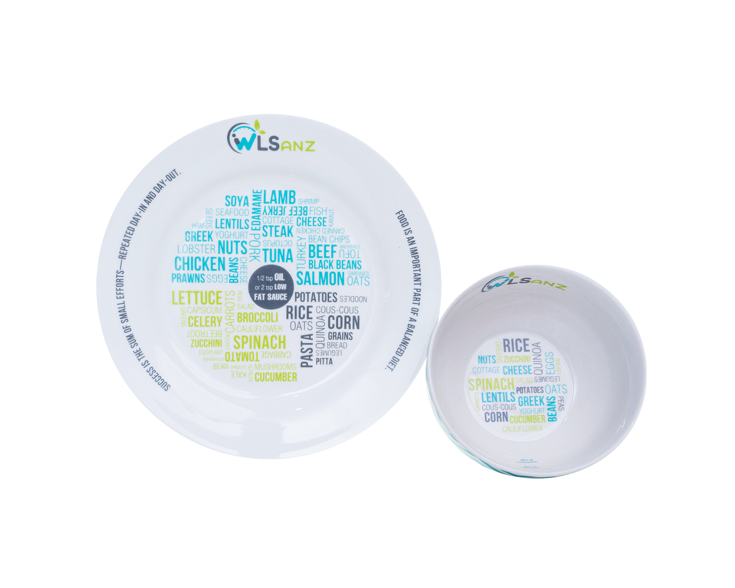 BN Portion Control Plate & Bowl - High Quality Porcelain